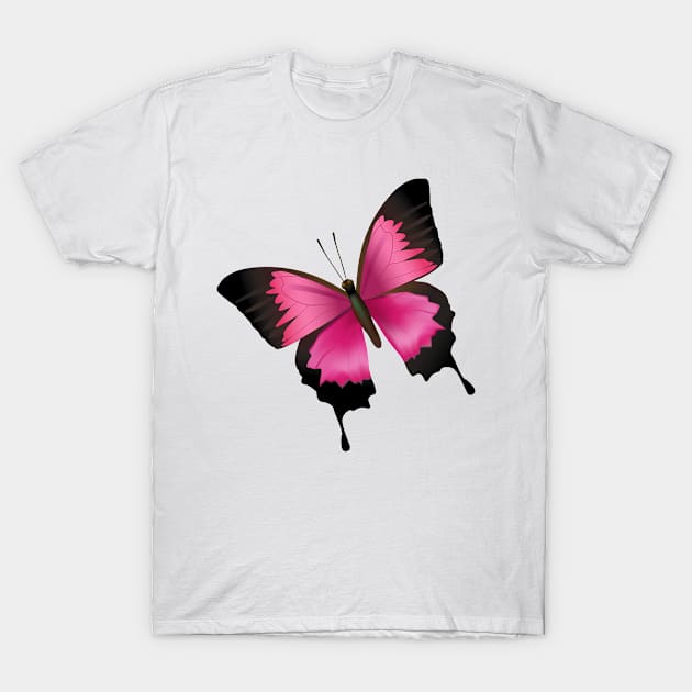 Pink Butterfly T-Shirt by Pet & Nature Lovers